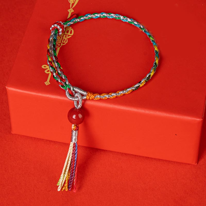 Buddha Stones Colorful String Cinnabar Concentration Bracelet