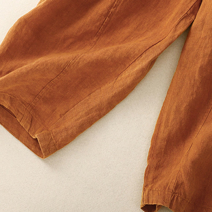 Buddha Stones Summer Women's Linen Drawstring Elastic Waist Harem Pants With Pockets - image 31