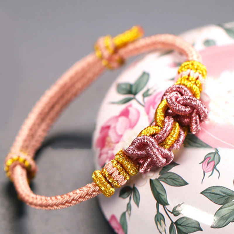 Buddha Stones Red String Saddle Knot Strength Bracelet