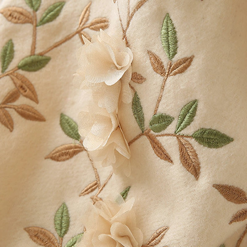 Buddha Stones Wool Shawl 3D Floral Embroidery Tassel Winter Cozy Travel Scarf Wrap - image 24