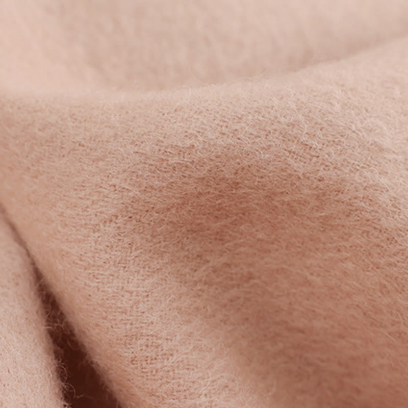 Buddha Stones Wool Shawl Pink White Flower Embroidery Tassel Winter Cozy Travel Scarf Wrap - image 3