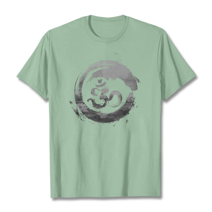 Buddha Stones Om Lotus Cotton Tee T-shirt