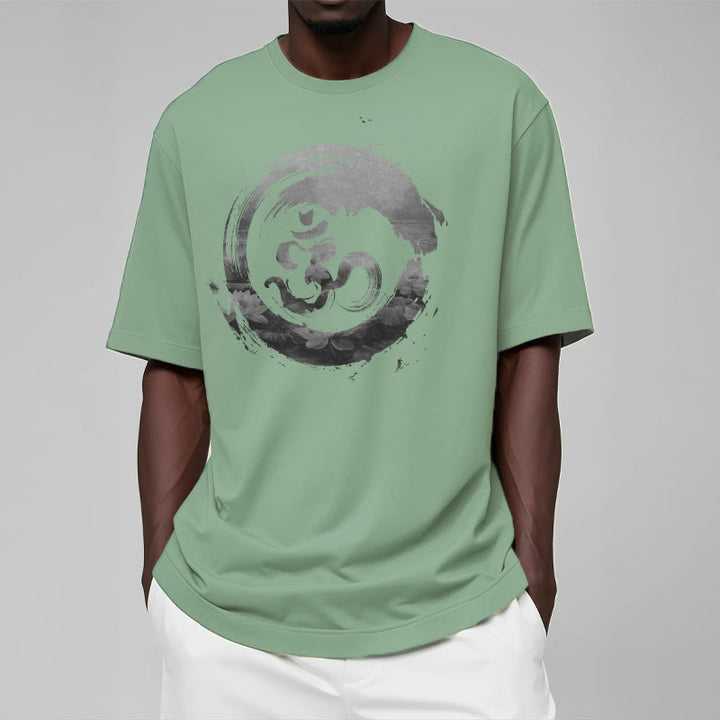 Buddha Stones Om Lotus Cotton Tee T-shirt