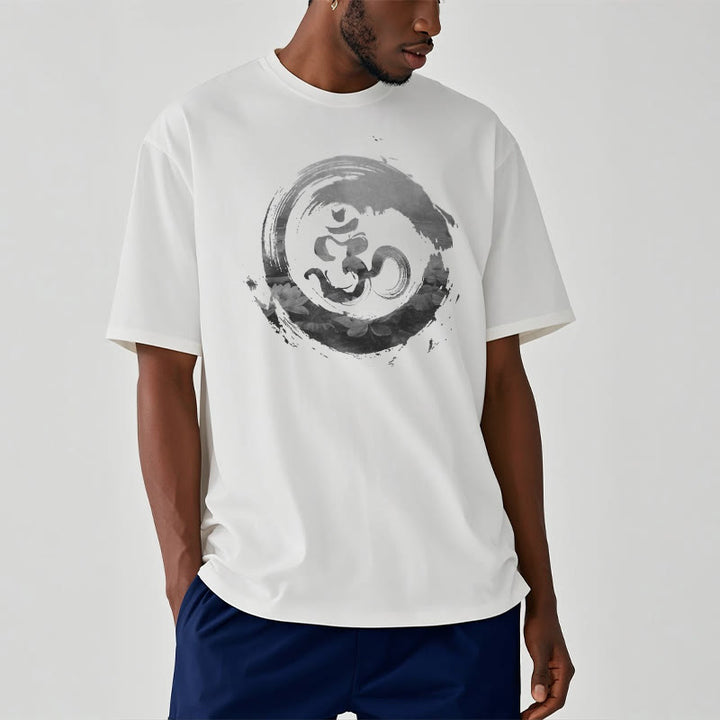 Buddha Stones Om Lotus Cotton Tee T-shirt