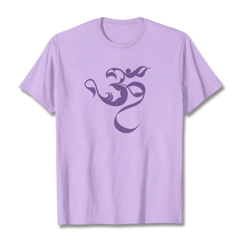 Buddha Stones Om Figure Design Cotton Tee T-shirt