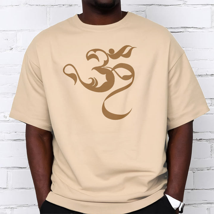 Buddha Stones Om Figure Design Cotton Tee T-shirt