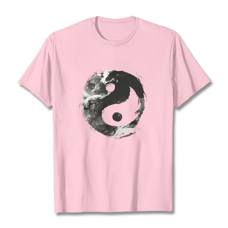 Buddha Stones Yin Yang Cotton Tee T-shirt - LightPink - 2XL - image 19