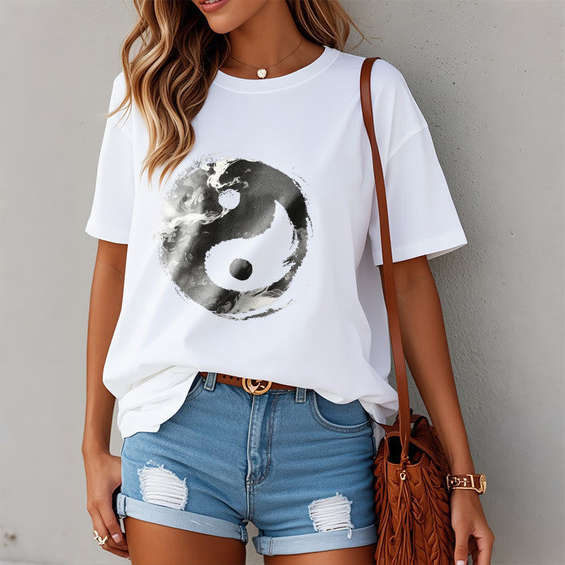 Buddha Stones Yin Yang Cotton Tee T-shirt