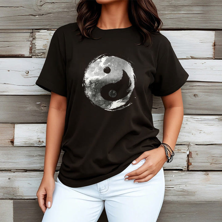 Buddha Stones Yin Yang Cotton Tee T-shirt