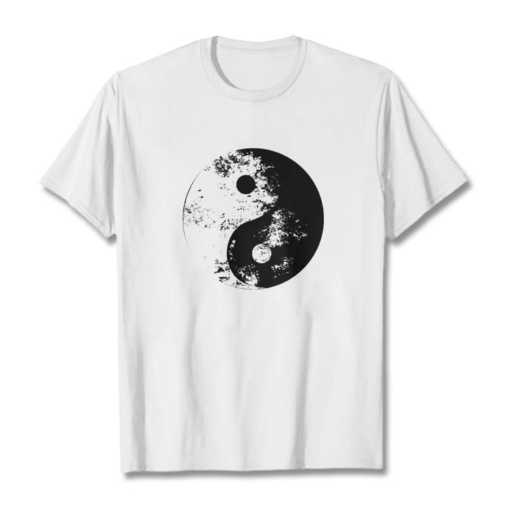 Buddha Stones Yin Yang Tai Chi Pattern Cotton Tee T-shirt