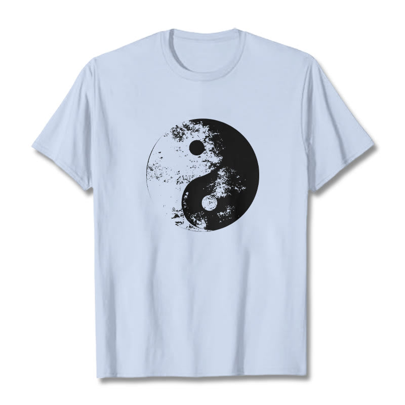 Buddha Stones Yin Yang Tai Chi Pattern Cotton Tee T-shirt