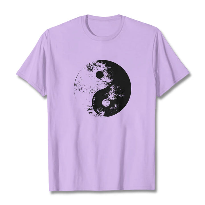 Buddha Stones Yin Yang Tai Chi Pattern Cotton Tee T-shirt