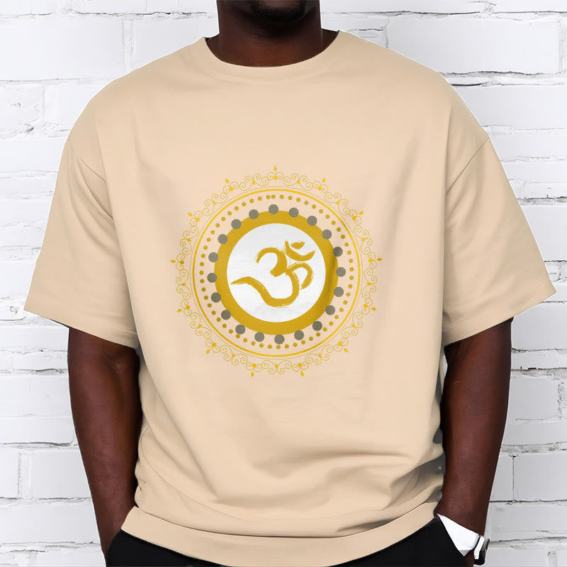 Buddha Stones Om Mandala Pattern Cotton Tee T-shirt