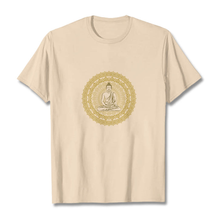 Buddha Stones Mandala Buddha Cotton Tee T-shirt