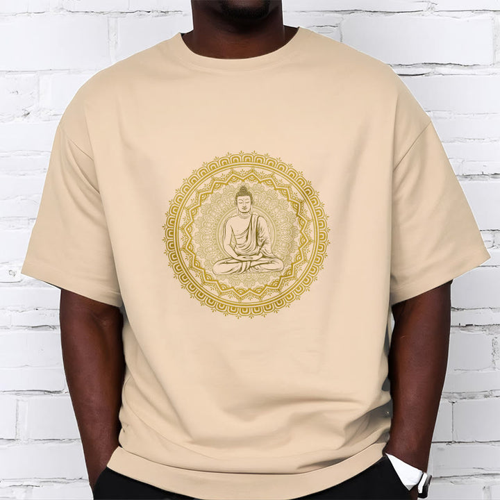 Buddha Stones Mandala Buddha Cotton Tee T-shirt