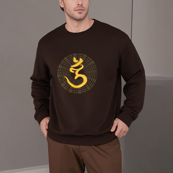 Buddha Stones 108 OM NAMAH SHIVAYA Mantra Sanskrit Fleece Lined Polyester Sweatshirt