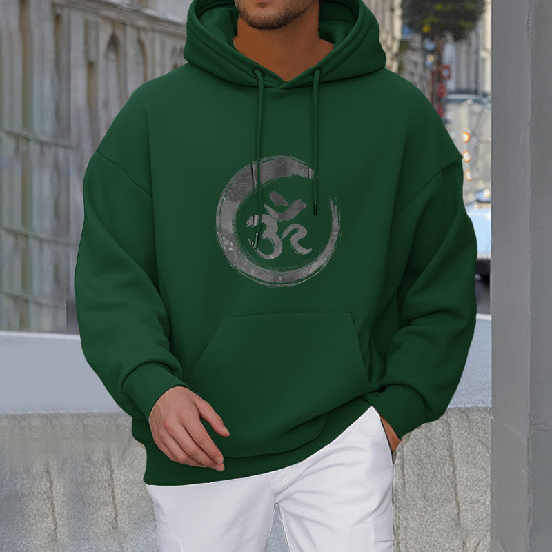 Buddha Stones OM Mantra Sanskrit Fleece Lined Polyester Hoodie