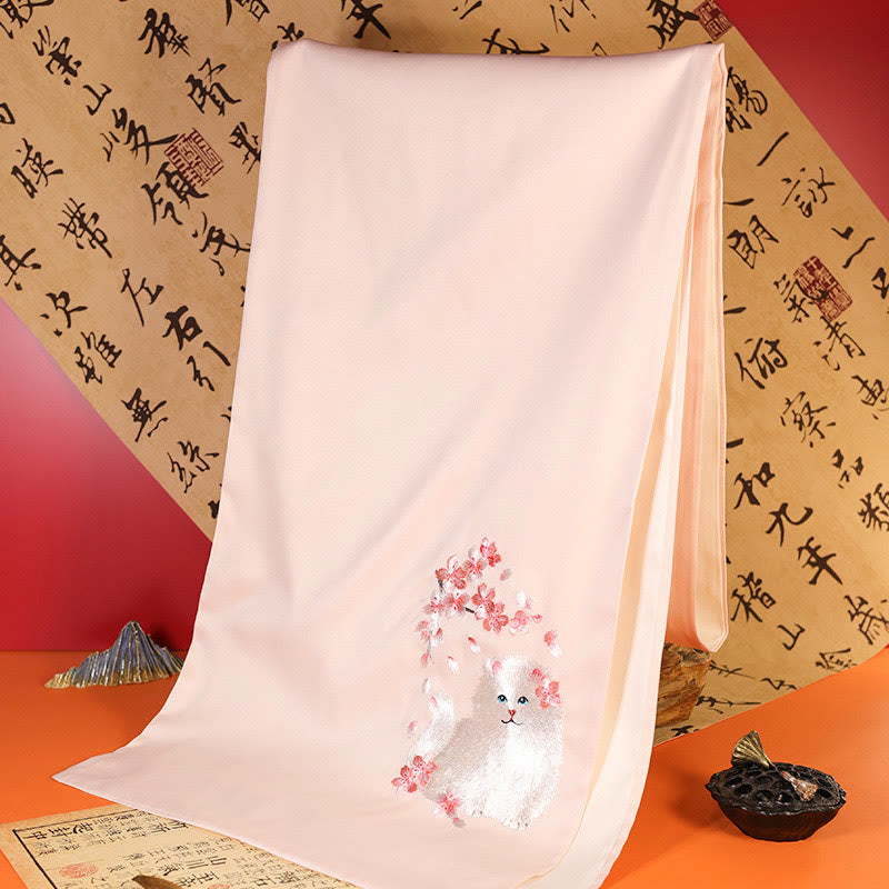 Buddha Stones Polyester Shawl Yulan Butterfly Bamboo Magpie Suzhou Embroidery Winter Cozy Travel Scarf Wrap