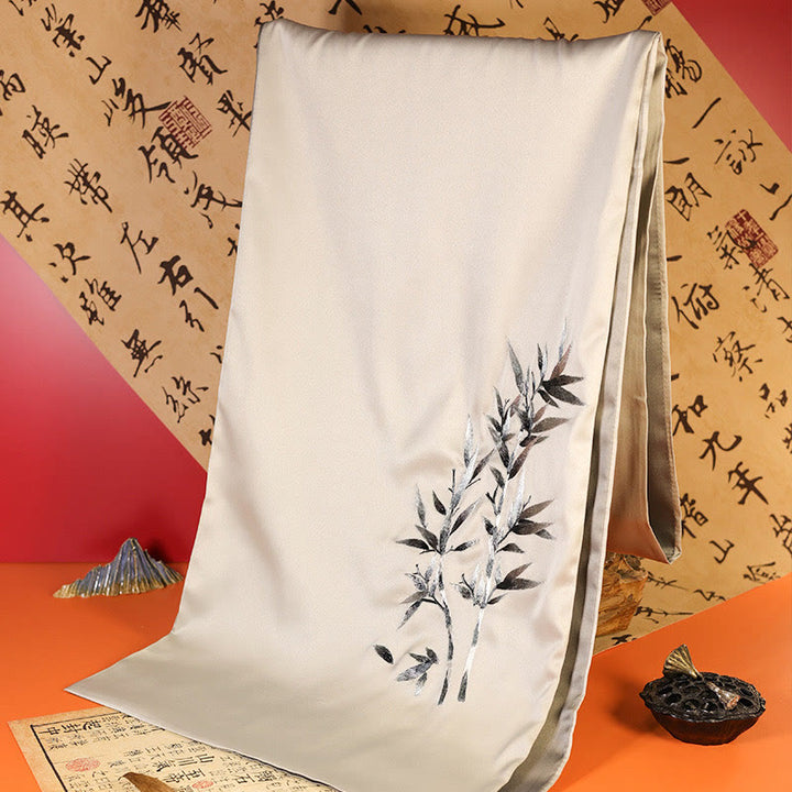 Buddha Stones Polyester Shawl Yulan Butterfly Bamboo Magpie Suzhou Embroidery Winter Cozy Travel Scarf Wrap