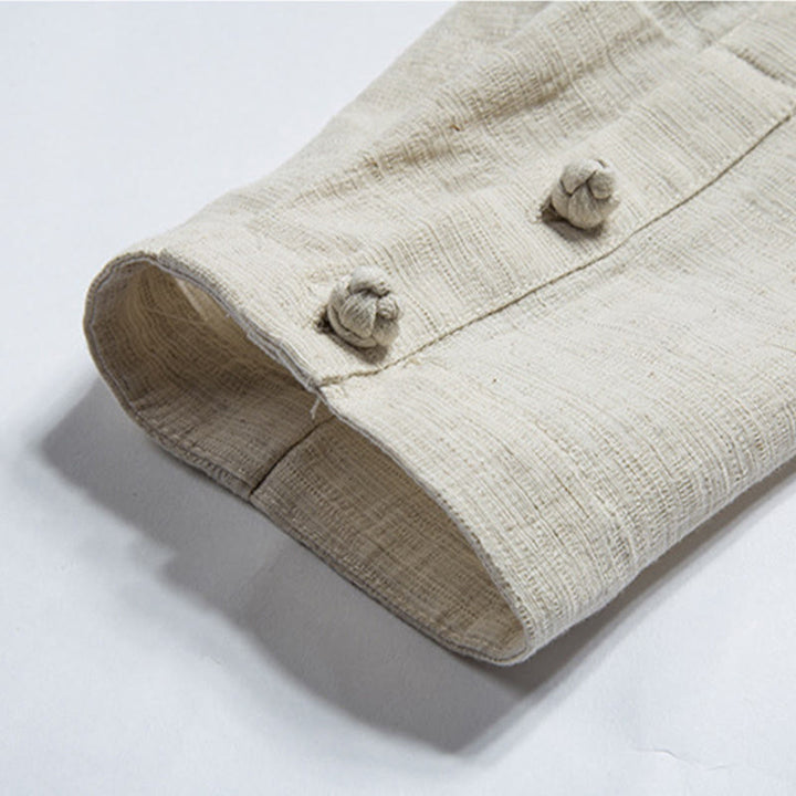 Buddha Stones Fall Chinese Hanfu Cotton Linen Men Jacket Clothing - image 10