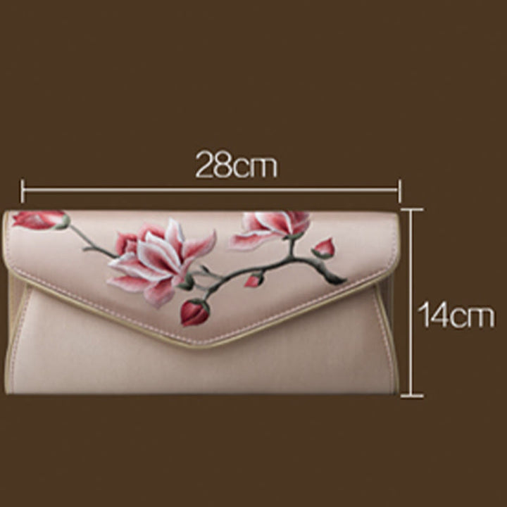 Buddha Stones Magnolia Su Embroidery Wedding Shopping Purse Handbag Crossbody Bag