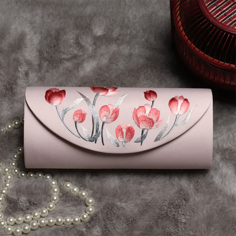 Buddha Stones Plum Bossom Tulip Su Embroidery Wedding Shopping Purse Handbag Crossbody Bag