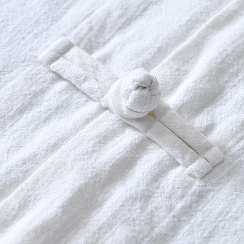 Buddha Stones Frog-Button Chinese Tang Suit Cotton Linen Men Jacket Shirt With Pockets - image 11