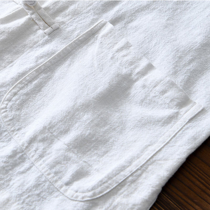 Buddha Stones Frog-Button Chinese Tang Suit Cotton Linen Men Jacket Shirt With Pockets - image 13