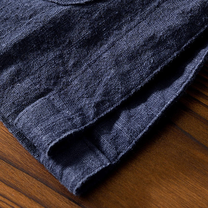 Buddha Stones Frog-Button Chinese Tang Suit Cotton Linen Men Jacket Shirt With Pockets - image 32