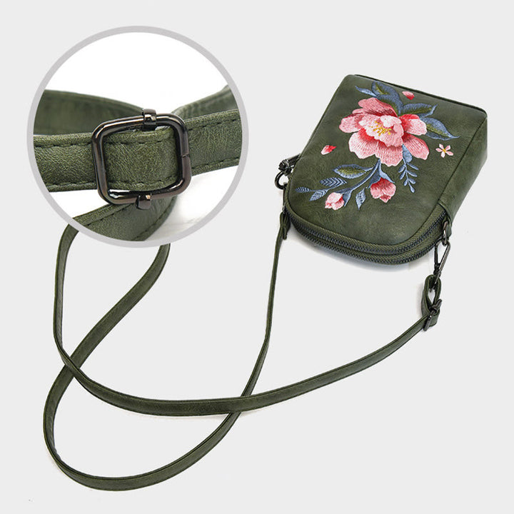 Buddha Stones Lotus Su Embroidery Journey Shopping Purse Shoulder Bag Crossbody Bag