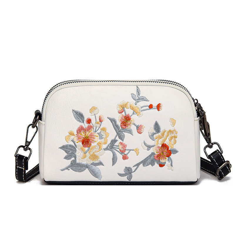 Buddha Stones Peony Pomegranate Flowers Su Embroidery Journey Shopping Purse Shoulder Bag Crossbody Bag