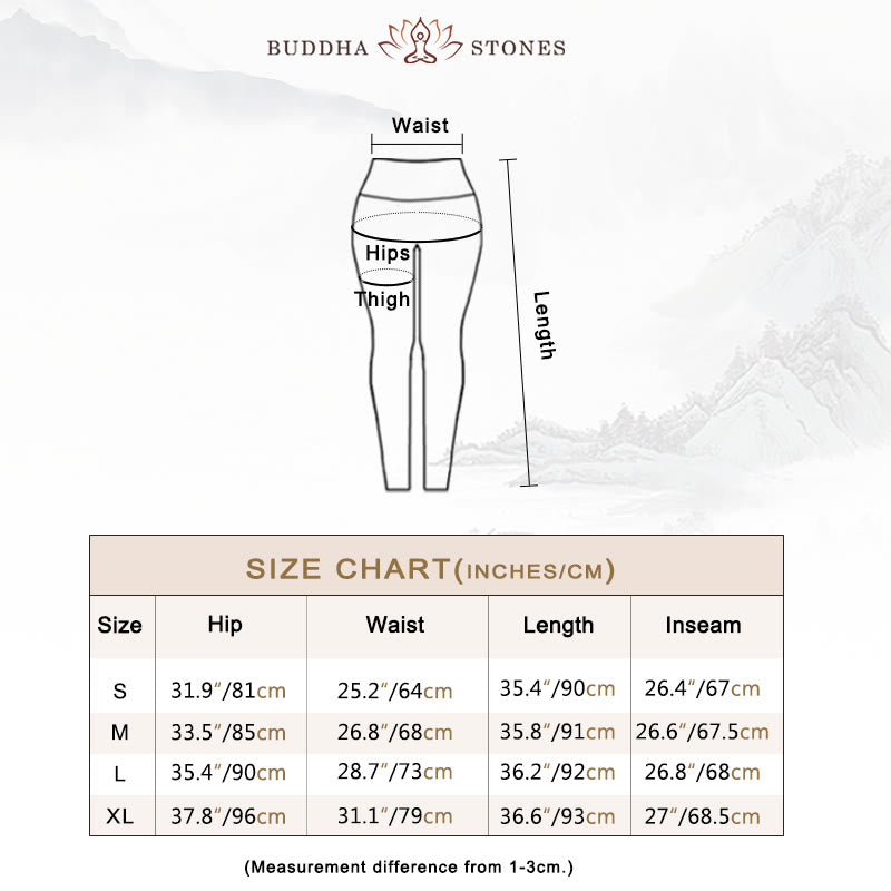 Buddha Stones Flowers Geometric Mandalas Print Sports Fitness Yoga High Waist Leggings Women's Pants - image 6