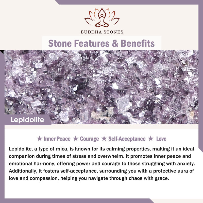 Buddha Stones Lepidolite Inner Peace Bracelet - image 5