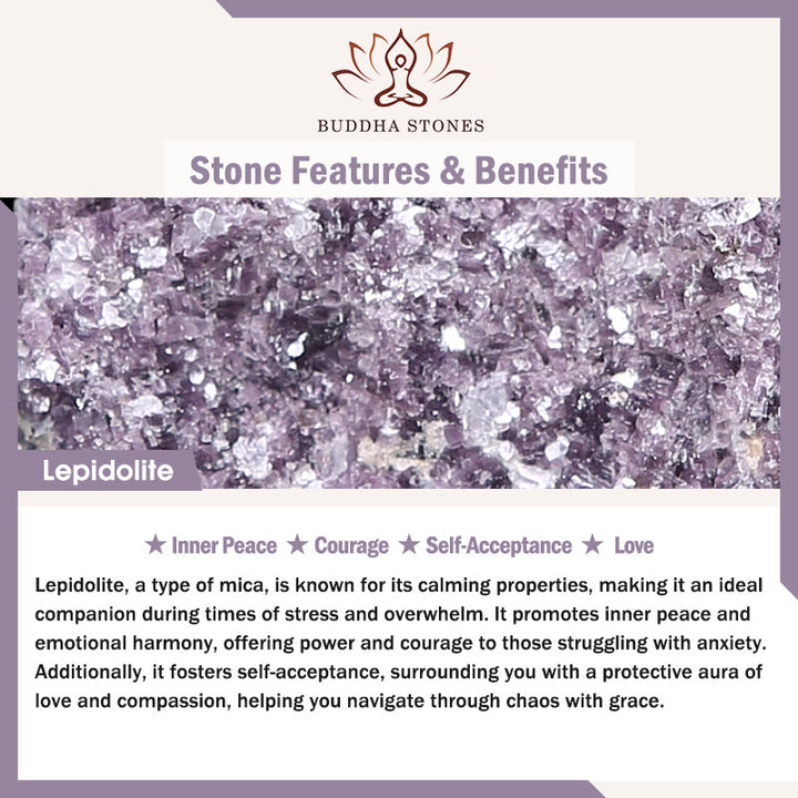 Buddha Stones Lepidolite Inner Peace Bracelet - image 5