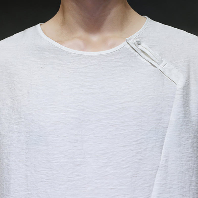 Buddha Stones Fall Solid Round Neck Long Sleeve T-Shirt Cotton Men Clothing - image 17