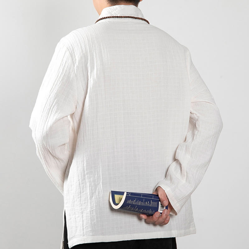 Buddha Stones Fall Simple V-Neck Long Sleeve T-Shirt Cotton Men Clothing - image 13