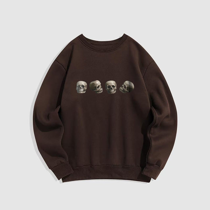 Buddha Stones Tibetan The Lord Of The Corpse Forest Skulls Pattern Fleece Lined Sweatshirt