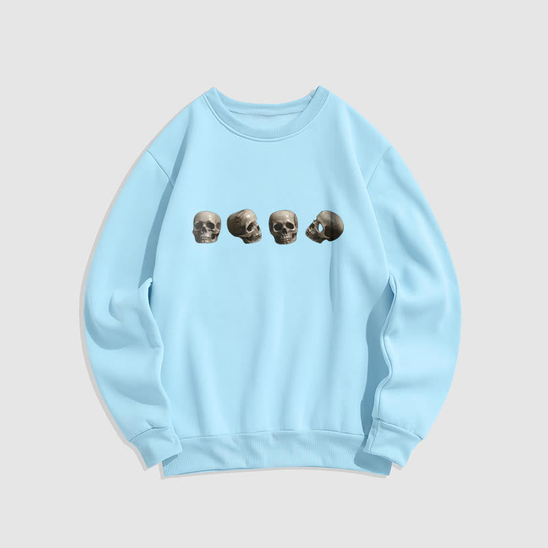 Buddha Stones Tibetan The Lord Of The Corpse Forest Skulls Pattern Fleece Lined Sweatshirt