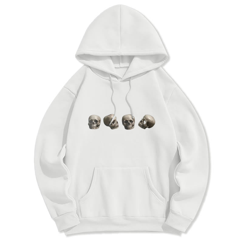 Buddha Stones Tibetan The Lord Of The Corpse Forest Skulls Pattern Fleece Lined Hoodie