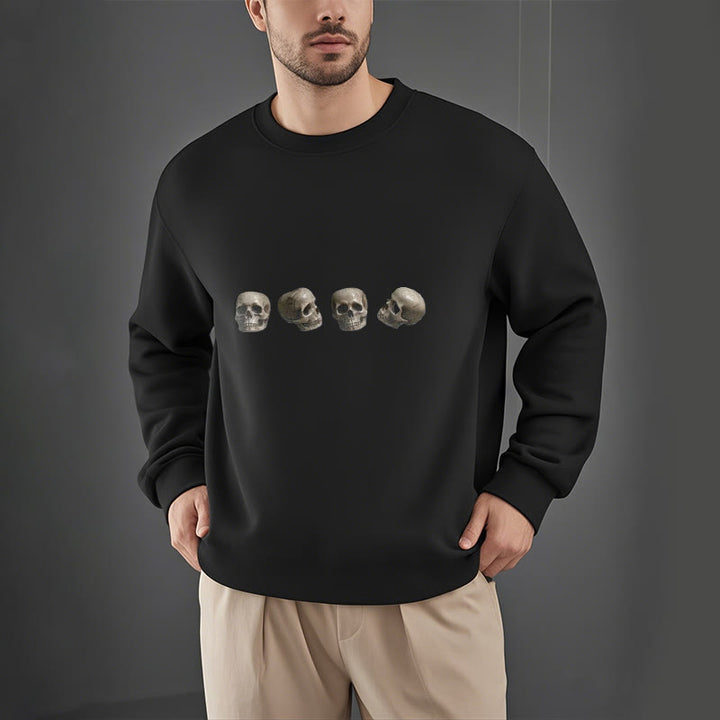 Buddha Stones Tibetan The Lord Of The Corpse Forest Skulls Pattern Fleece Lined Sweatshirt