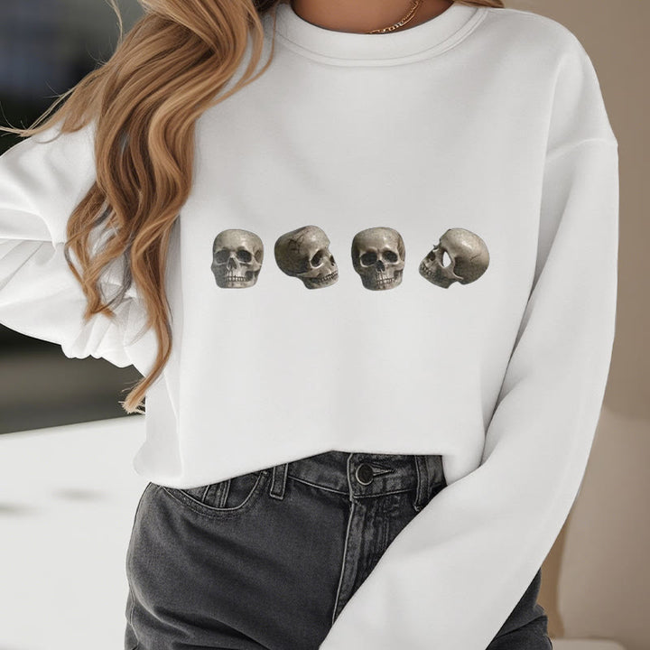 Buddha Stones Tibetan The Lord Of The Corpse Forest Skulls Pattern Fleece Lined Sweatshirt