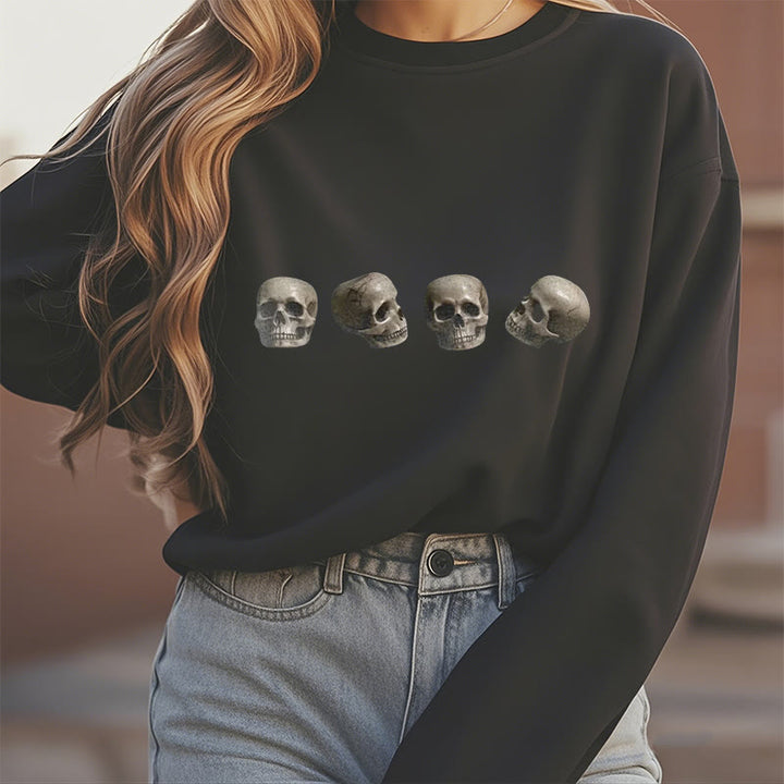 Buddha Stones Tibetan The Lord Of The Corpse Forest Skulls Pattern Fleece Lined Sweatshirt