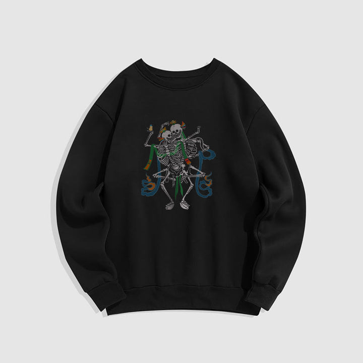 Buddha Stones Tibetan The Lord Of The Corpse Forest Design Fleece Lined Sweatshirt