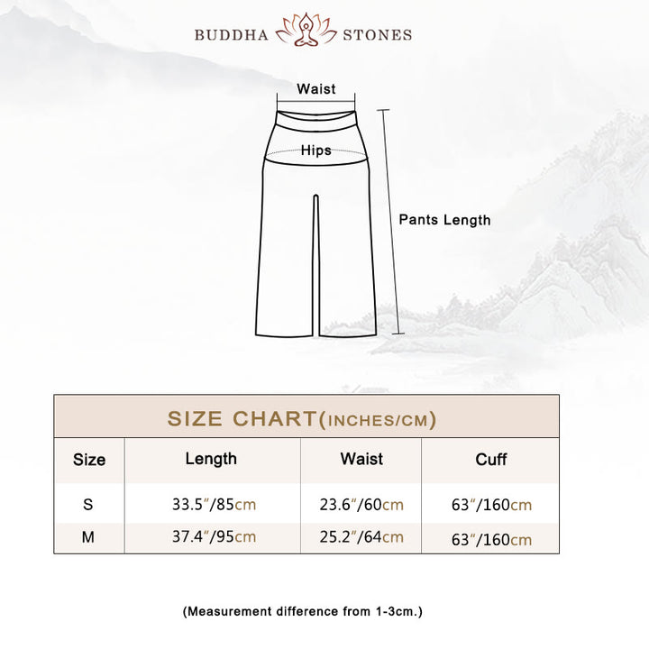 Buddha Stones Women Casual Loose Cotton Linen Wide Leg Pants For Yoga Dance - image 5