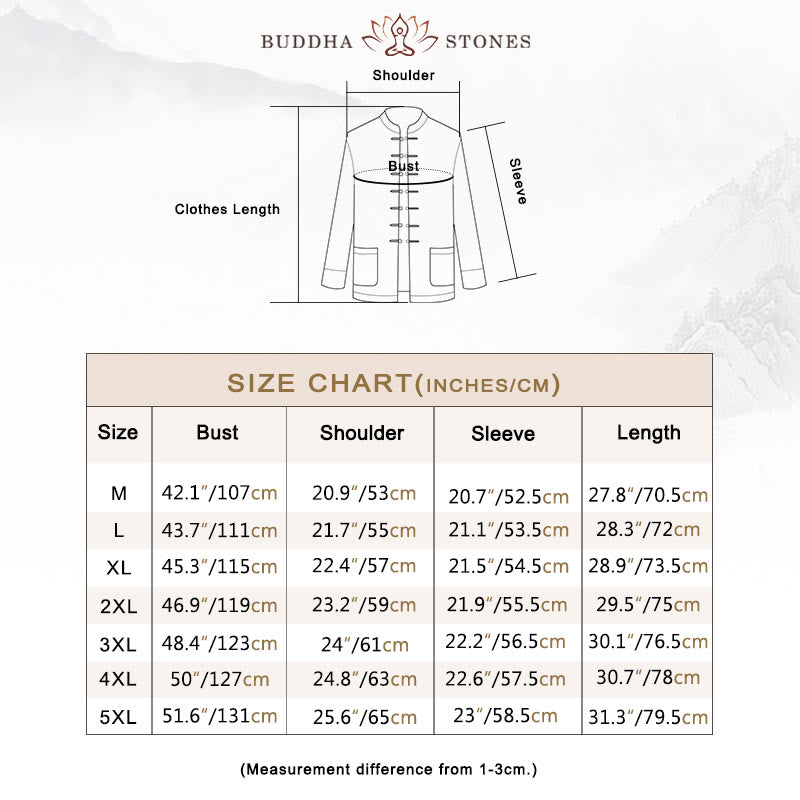 Buddha Stones Frog-Button Chinese Tang Suit Crane Character Long Shirt Cotton Suede Men Jacket Clothing - image 6
