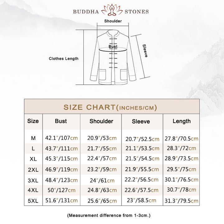 Buddha Stones Frog-Button Chinese Tang Suit Crane Character Long Shirt Cotton Suede Men Jacket Clothing - image 6