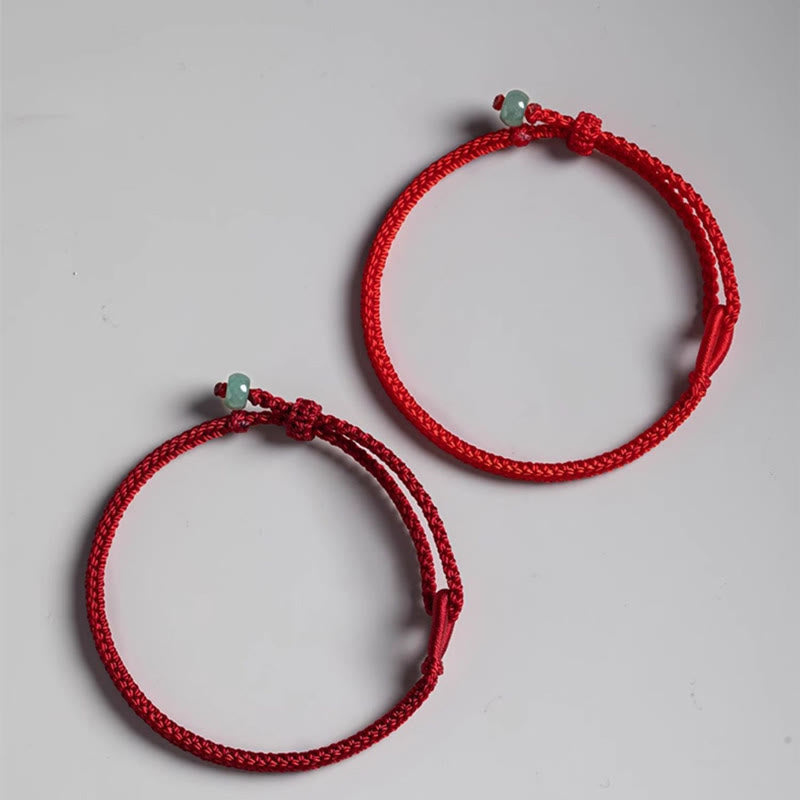 Buddha Stones Red String Jade Connection Bracelet