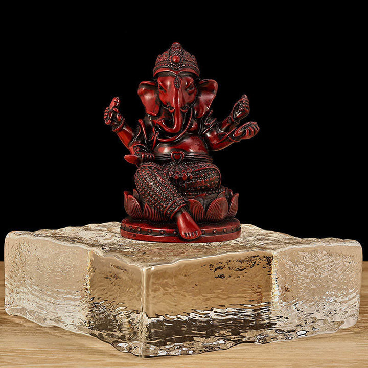 Buddha Stones Mini Small Ganesh Ganpati Elephant Meditation Statue Reflection Home Resin Decoration - Red Ganesh - Small 9*7.5*11cm - image 16