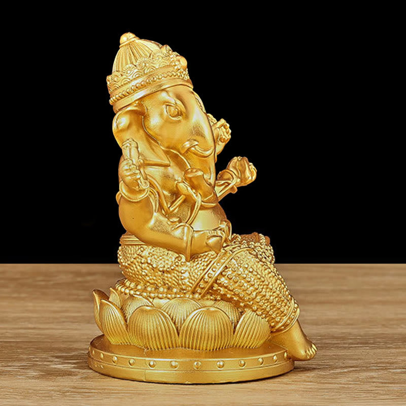 Buddha Stones Mini Small Ganesh Ganpati Elephant Meditation Statue Reflection Home Resin Decoration