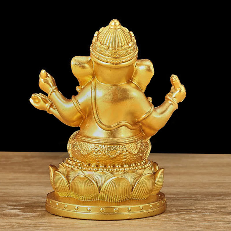 Buddha Stones Mini Small Ganesh Ganpati Elephant Meditation Statue Reflection Home Resin Decoration